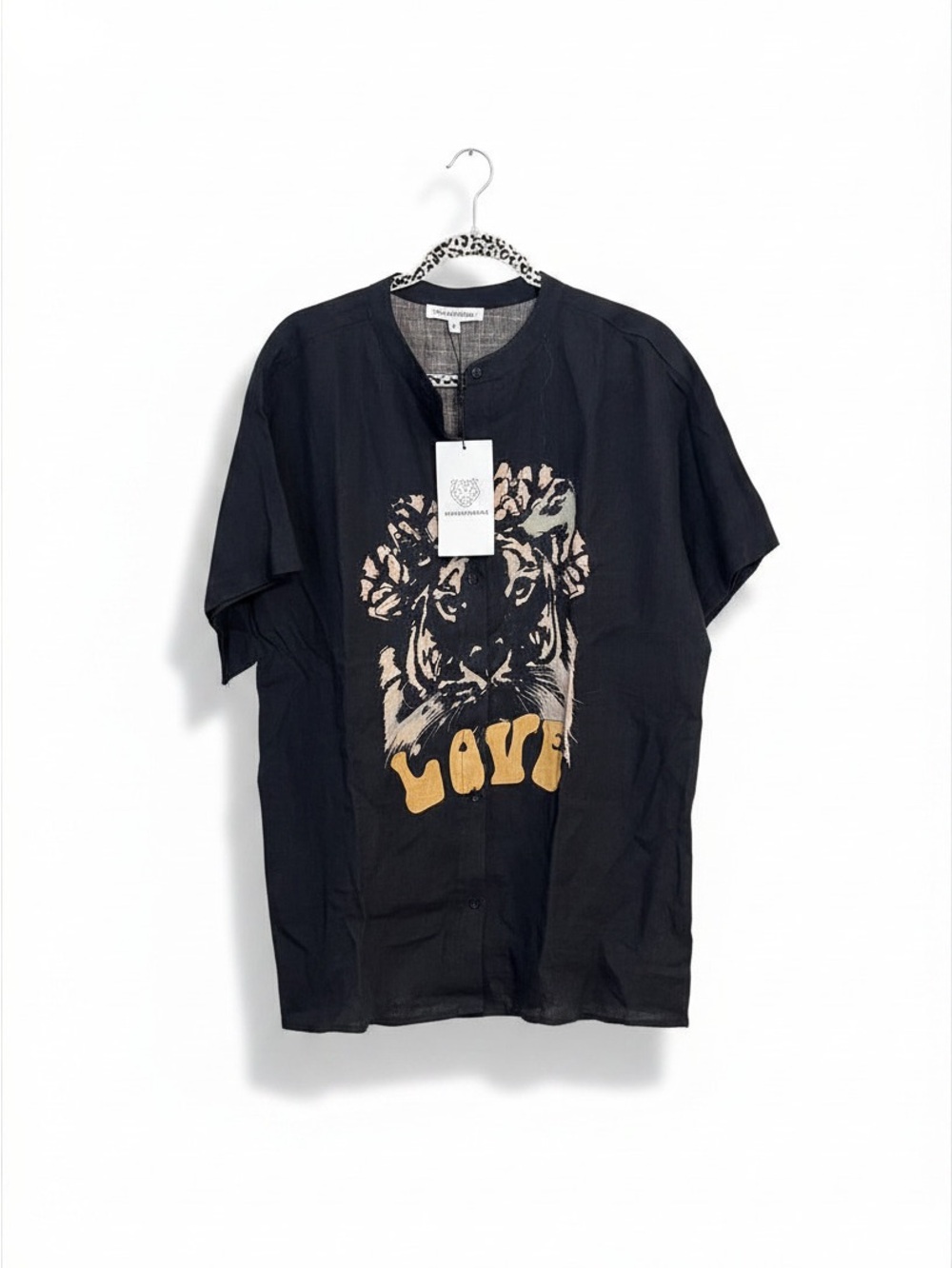 Las Surenas Lion Love Linen Shirt - NWT - XL